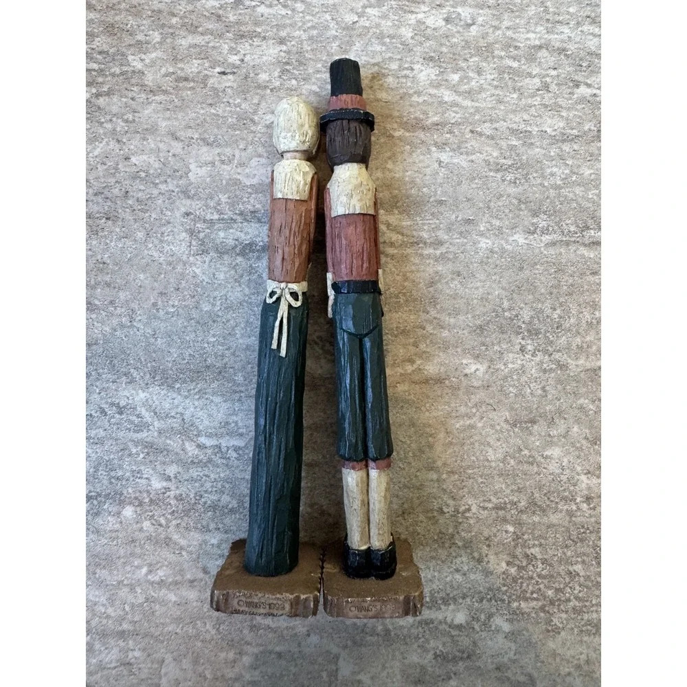 Vintage‎ 1993 Wang Thanksgiving Pilgrim Man Woman Couple Pencil Figures